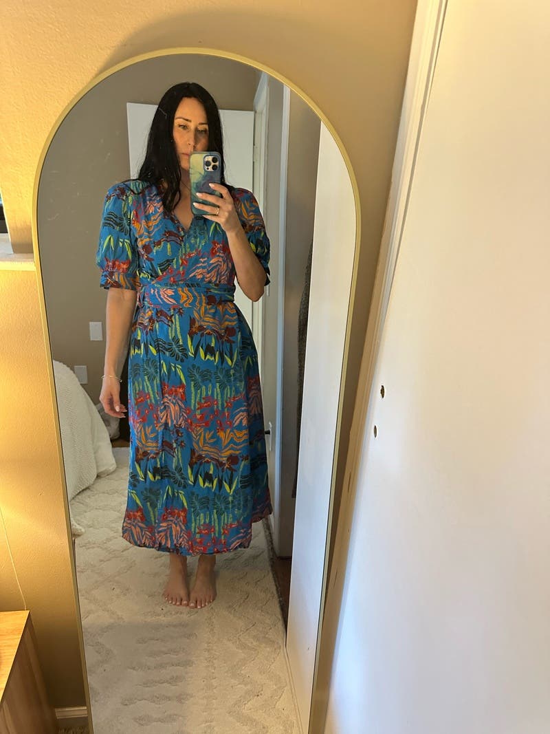 Blue Floral Rita Wrap Dress by Marie Oliver | Rent the Runway