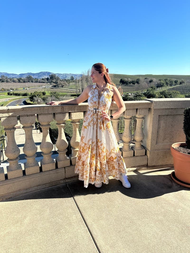 HER LIP TO Bon Voyage Belted Long Dress beige | eBay