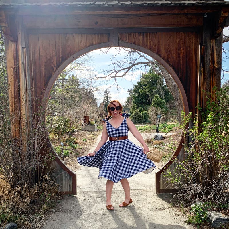 【SARA ROKA】Check chemisier Dress LAPIS BLUE GINGHAM Organic Seersucker Sheath Dress – Hope & Henry