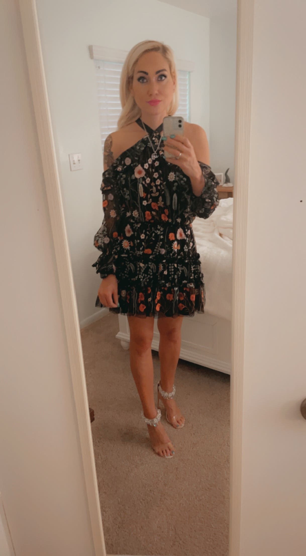 alexis adeline floral embroidered dress Raylosen / Alexis Adeline Embroiled Floral Off the Shoulder Mini Dress Halter