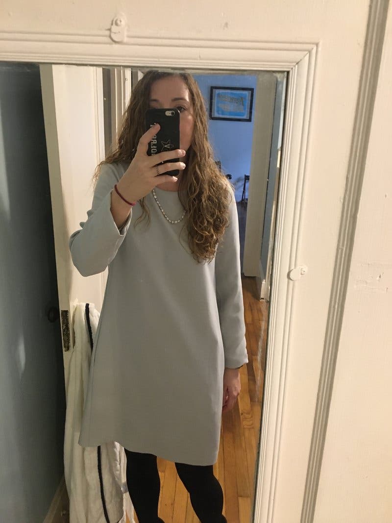 theory long sleeve paneled shift dress Theory Long Sleeve Paneled Shift Dress in Lavender - size P