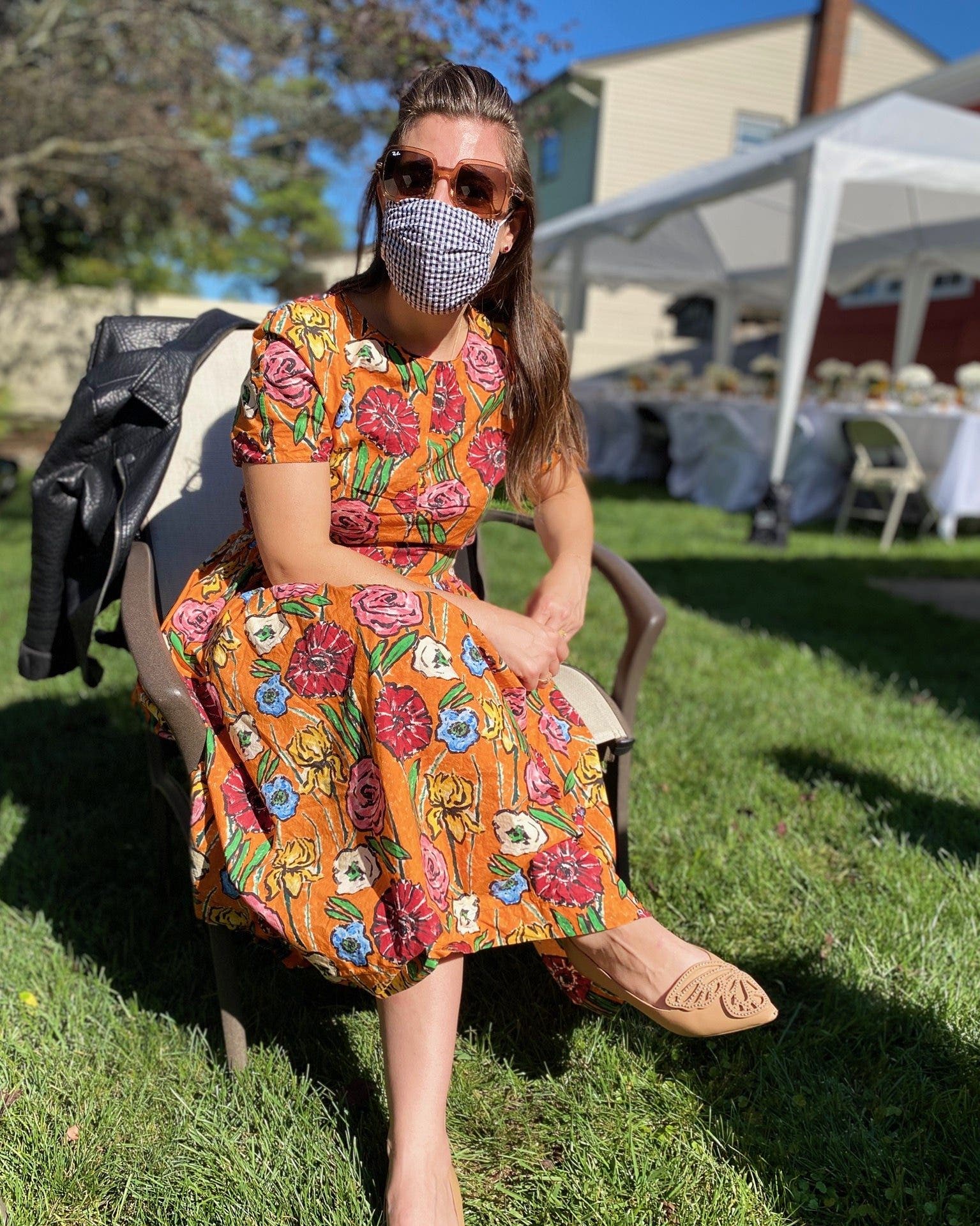 Orange Floral Short Sleeve Dress by Marni | Rent the Runway