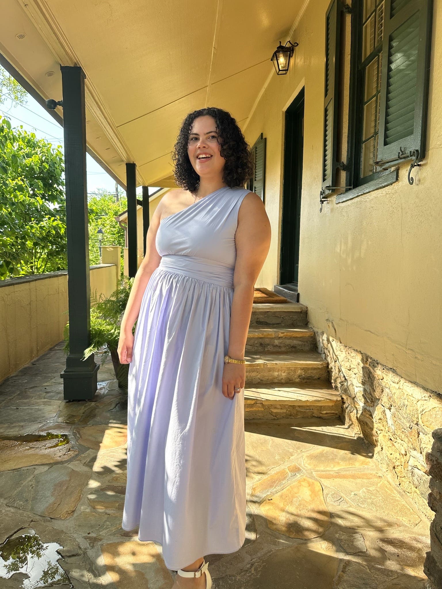 One Shoulder Poplin Dress by Saunders x RTR | Rent the Runway