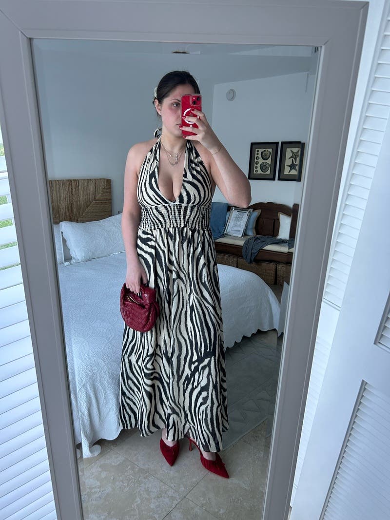 Zebra Smocked Maxi by TOCCIN X RTR | Rent the Runway