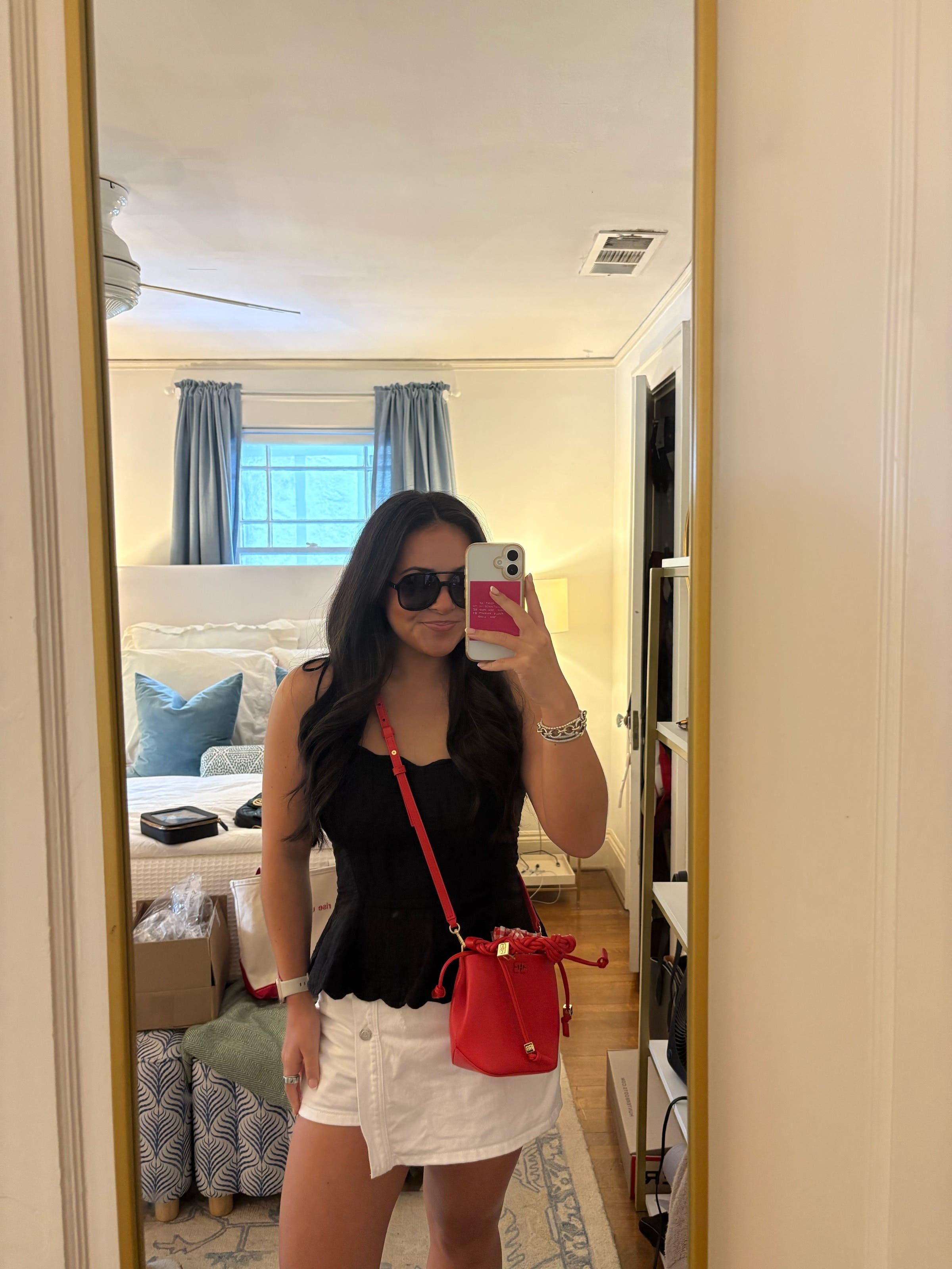 Ganni Bou Bucket Mini Vichy Pouch by GANNI | Rent the Runway