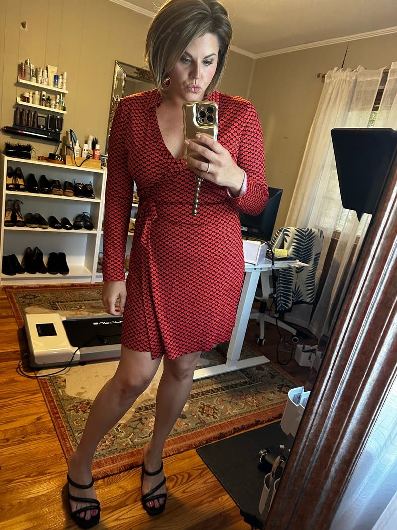 Diane von Furstenberg レッドラップドレス Diane Von Furstenberg Womens Red 100% Wool Wrap Dress Size 6