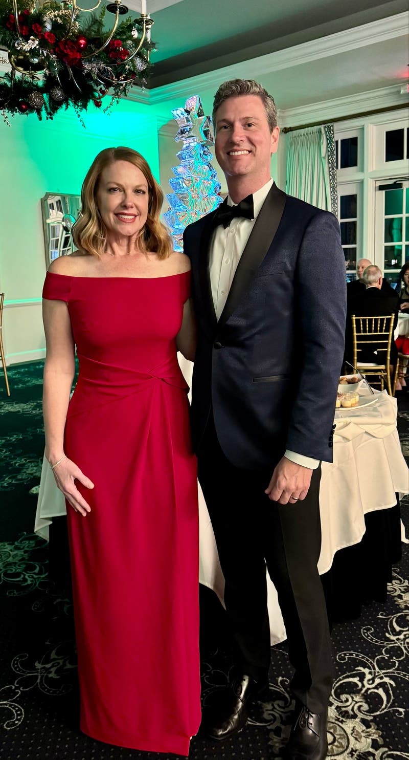 Red Off the Shoulder Gown by Lauren Ralph Lauren | Rent the