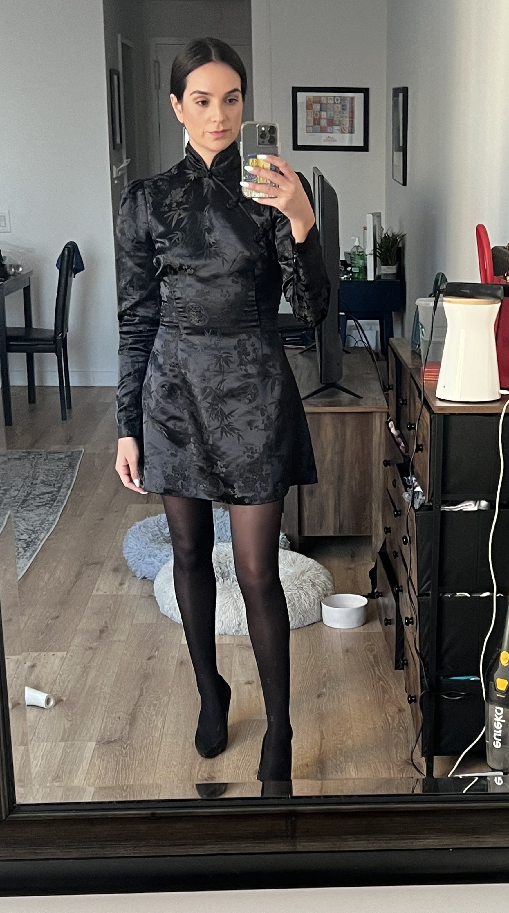 l'academie joyce mini dress L'Academie The Joyce Mini Dress in Black Chain