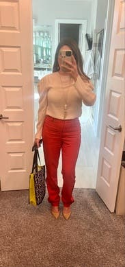 【送料&関税込】J.W. Anderson Red Velvet Pant JW Anderson Red Straight Leg Pant for Women Online USA at