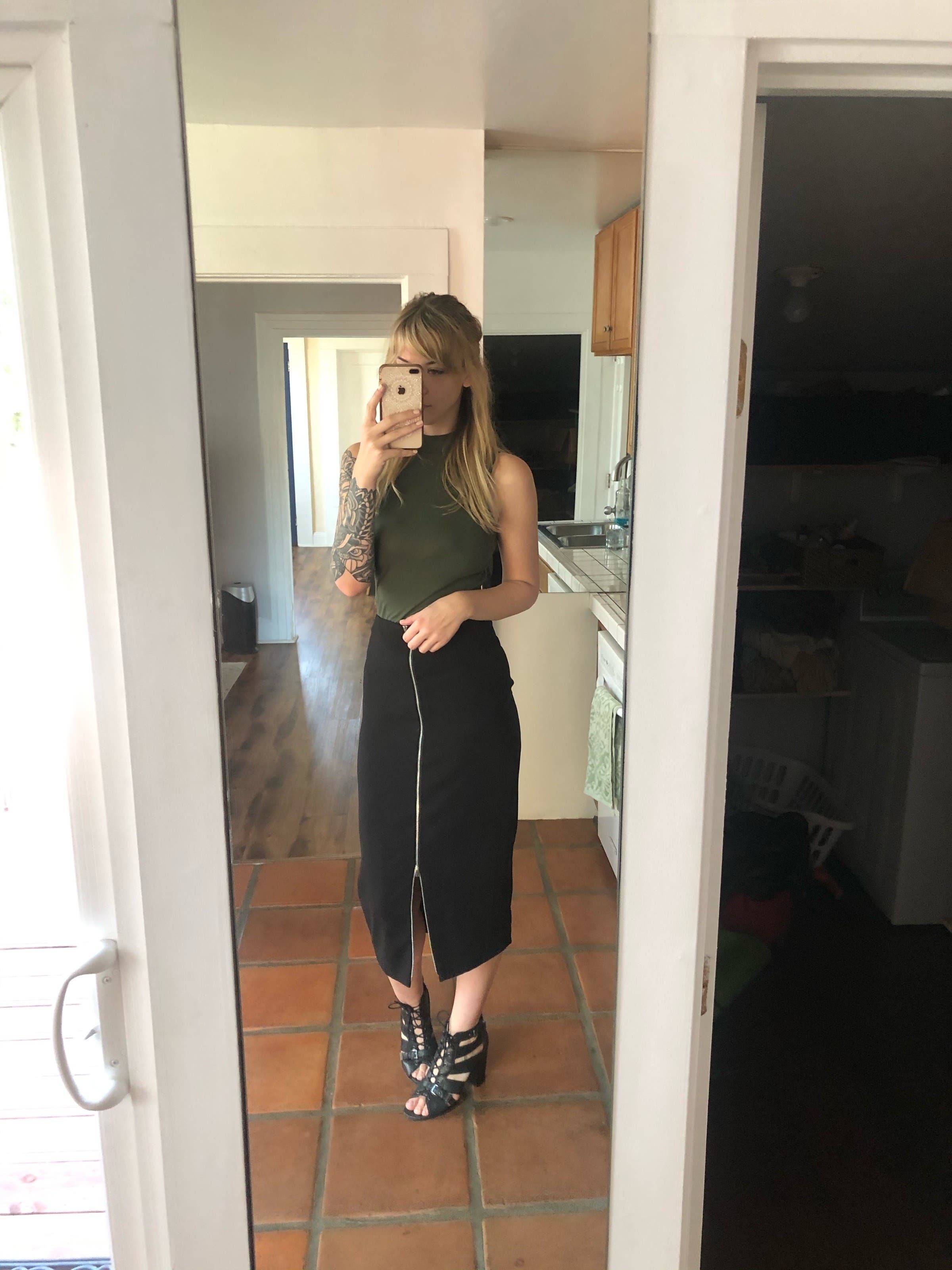 Black Zip Skirt by Theory | Rent the Runway