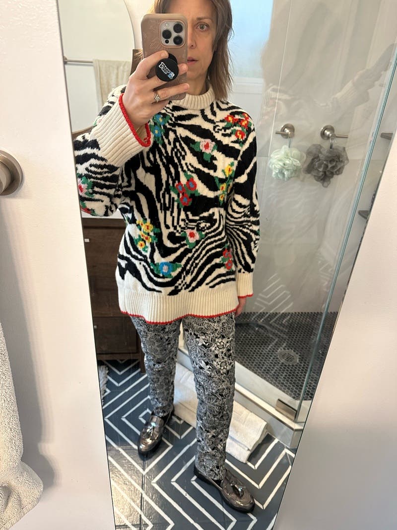 PHILOSOPHY di LORENZO SERAFINI 売れ筋商品|||フィロソフィーデロレンゾセラフィーニ ニット&セーター アウター レディース Sweaters Beige Animal Print Oversized Sweater by Philosophy di Lorenzo