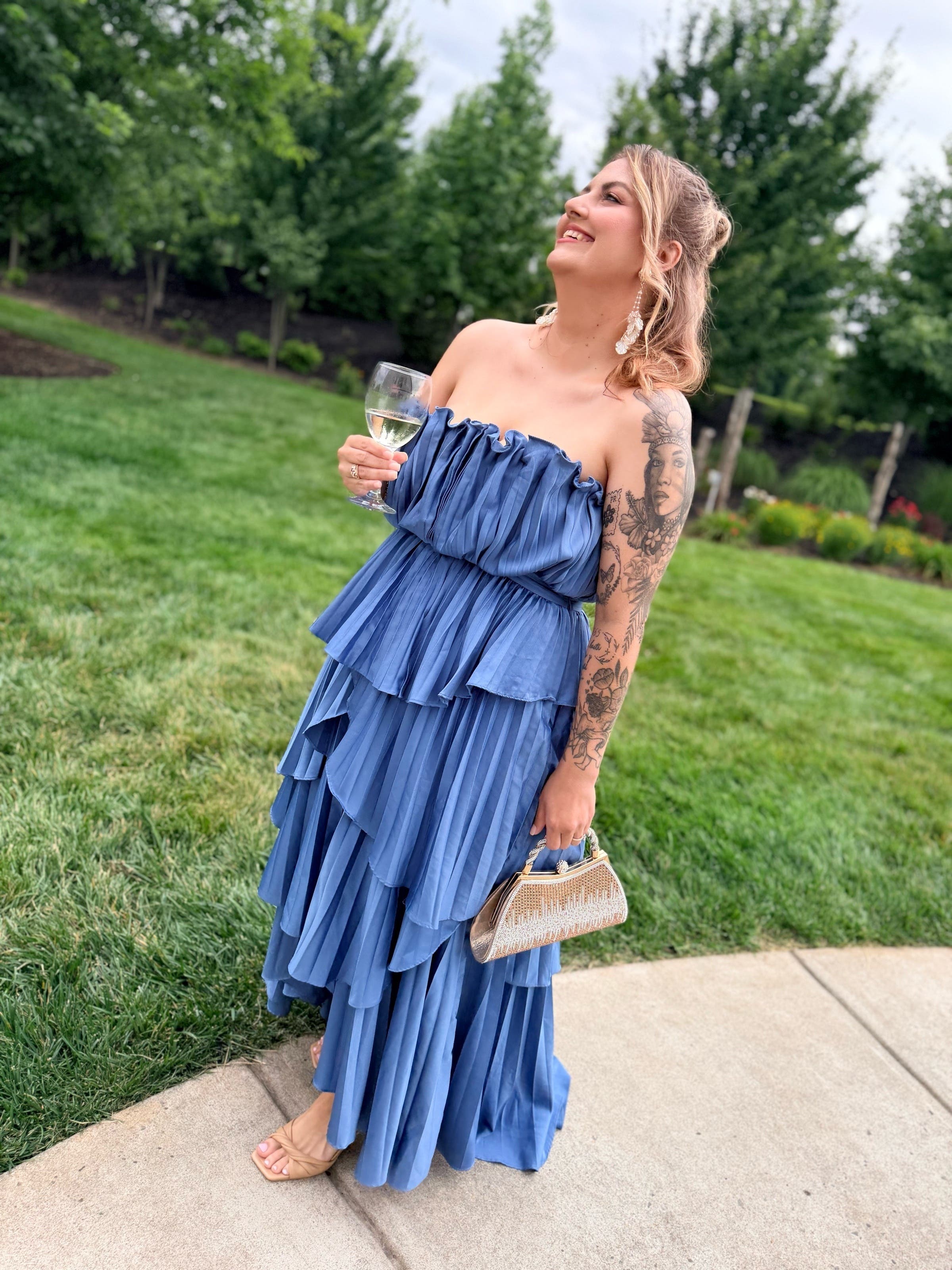 amur janey midi dress blue Janey Gown
