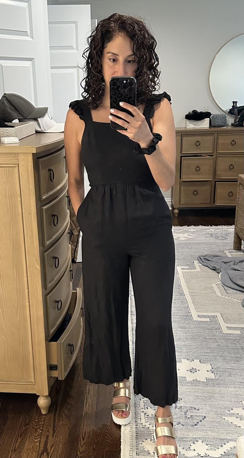 Black Linen Jumpsuit by Peter Som x RTR | Rent the Runway