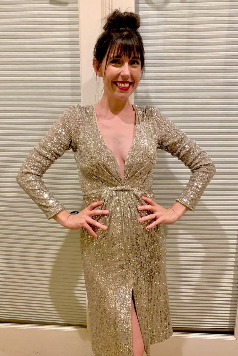 パーティードレス Naeem Khan Sequin V-Neck Fitted Cocktail Dress Deep V Neck Sequin Dress by NAEEM KHAN | Rent the Runway
