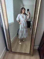 Blue Floral Gaia Dress by SZ Blockprints | Rent the Runway