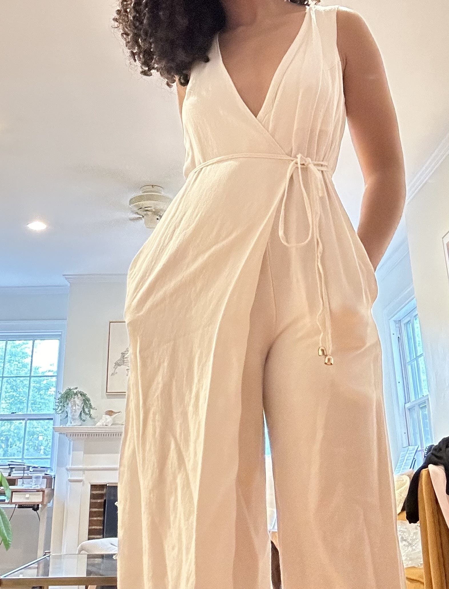White Apron Jumpsuit by Rosetta Getty x RTR | Rent the Runway