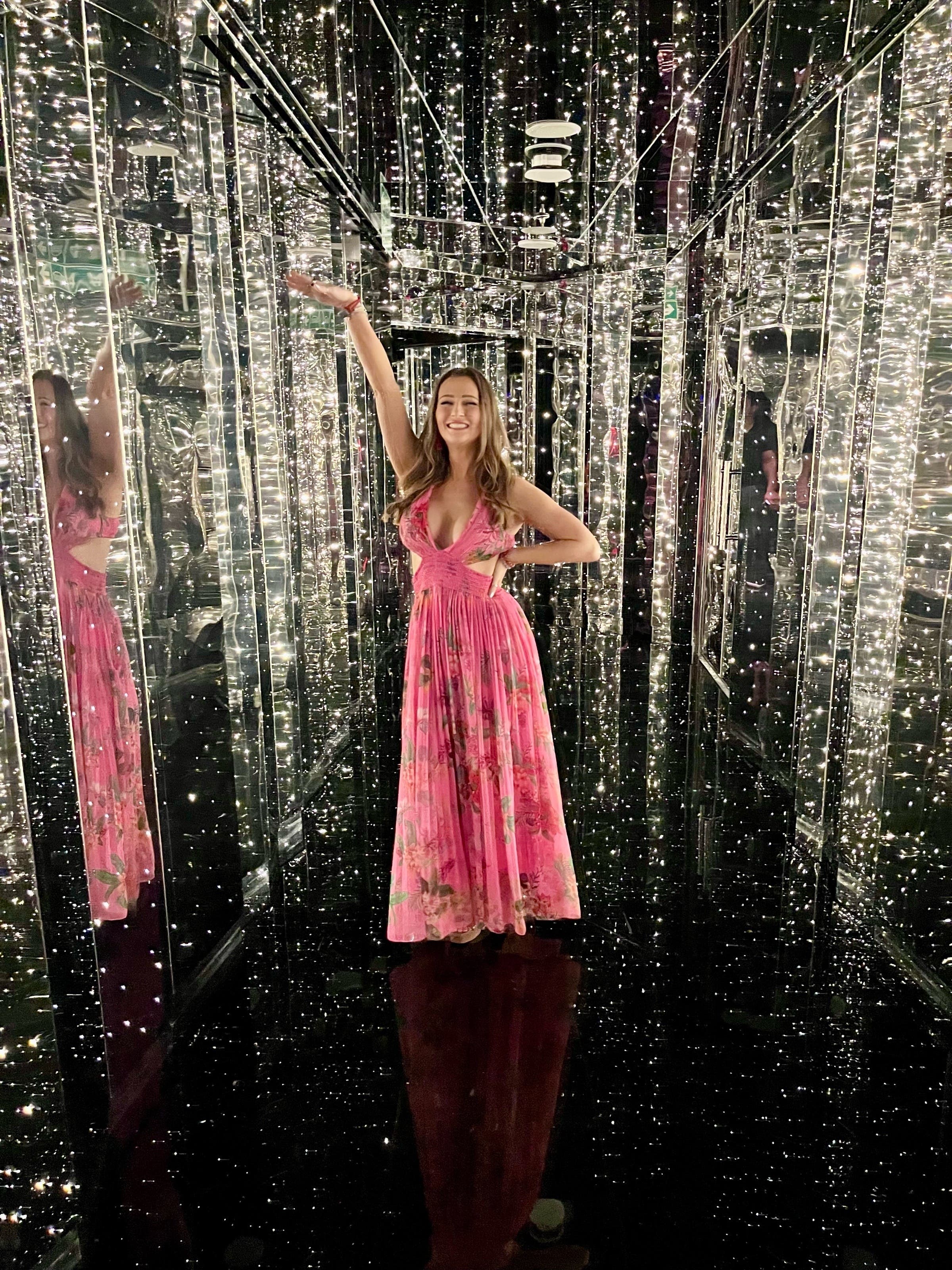 ワンピース Riu Flower &marble dress Uma Velvet Maxi Dress | Copper Floral