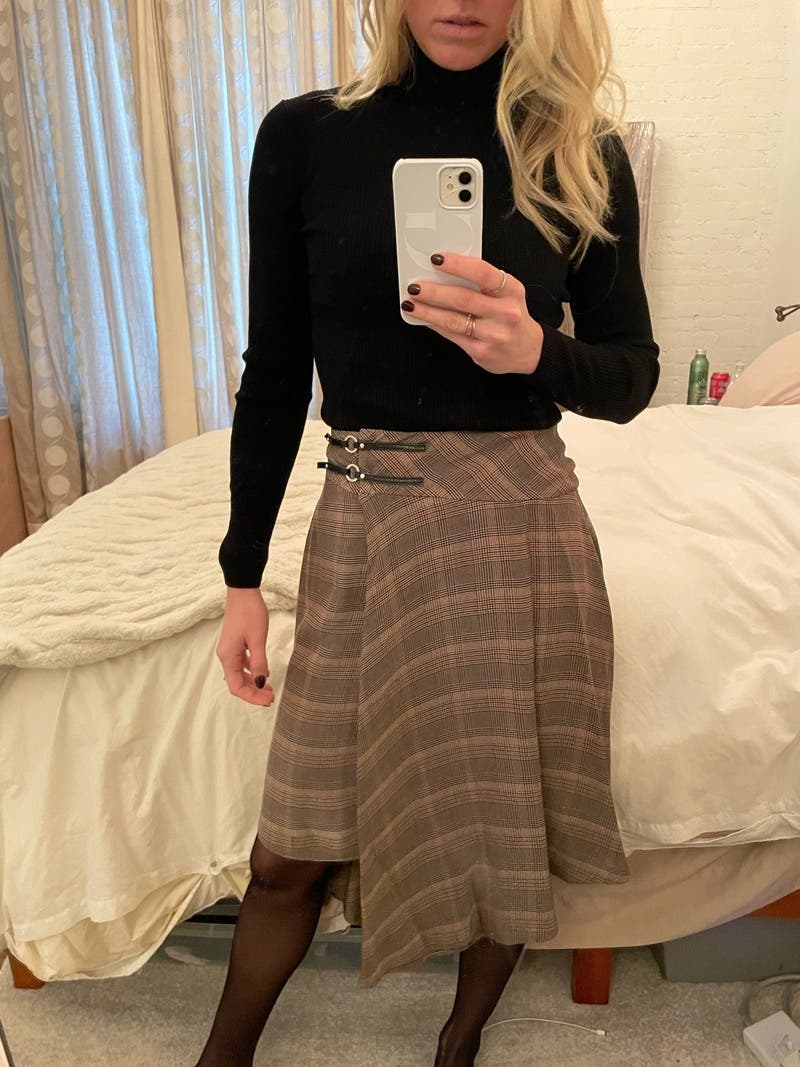スカート PINKO Woman Skirt Brown 104021A15S M28 Plaid Didaco Skirt by PINKO | Rent the Runway