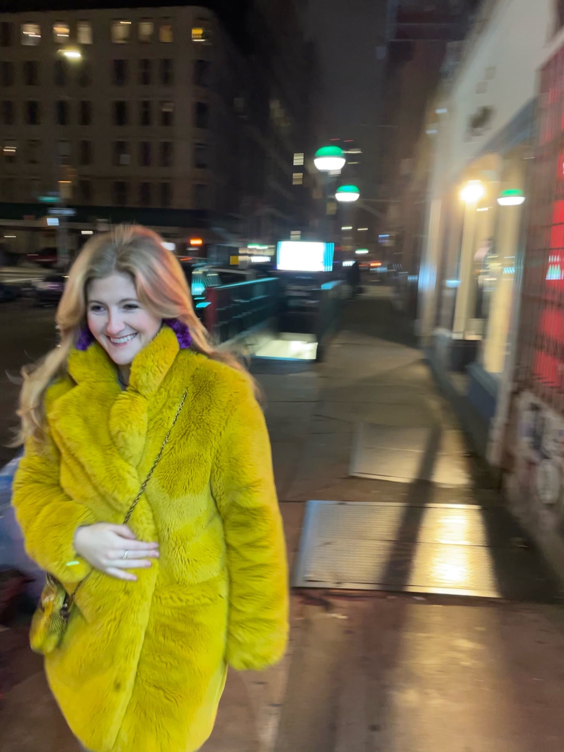 Mustard Sophie Faux Fur Coat by Apparis | Rent the Runway