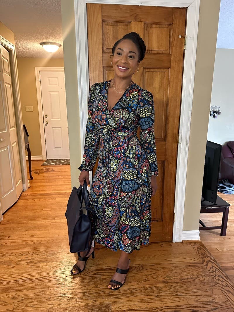 ワンピース ETRO PRINTED MIDI DRESS Etro Floral Midi Dress in Blue — UFO No More