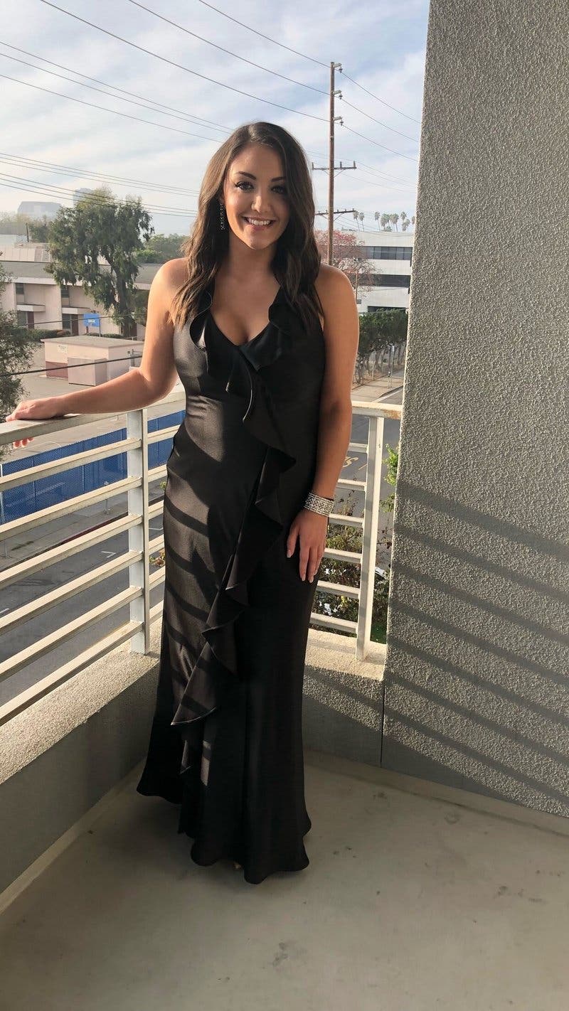 Aidan Mattox☆ブラックラッフルティアードロングドレス Black Ruffled Gown by Aidan Mattox | Rent the Runway