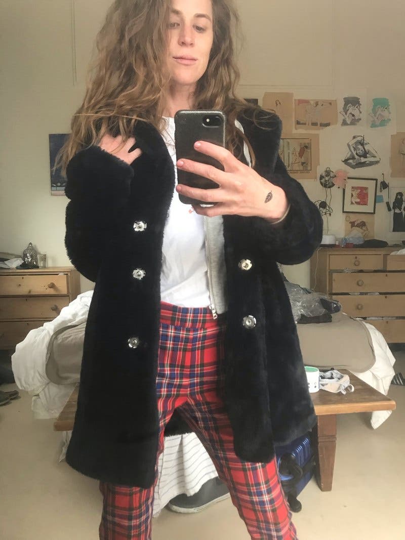 Dark Blue Faux Fur Coat by KENDALL + KYLIE | Rent the Runway