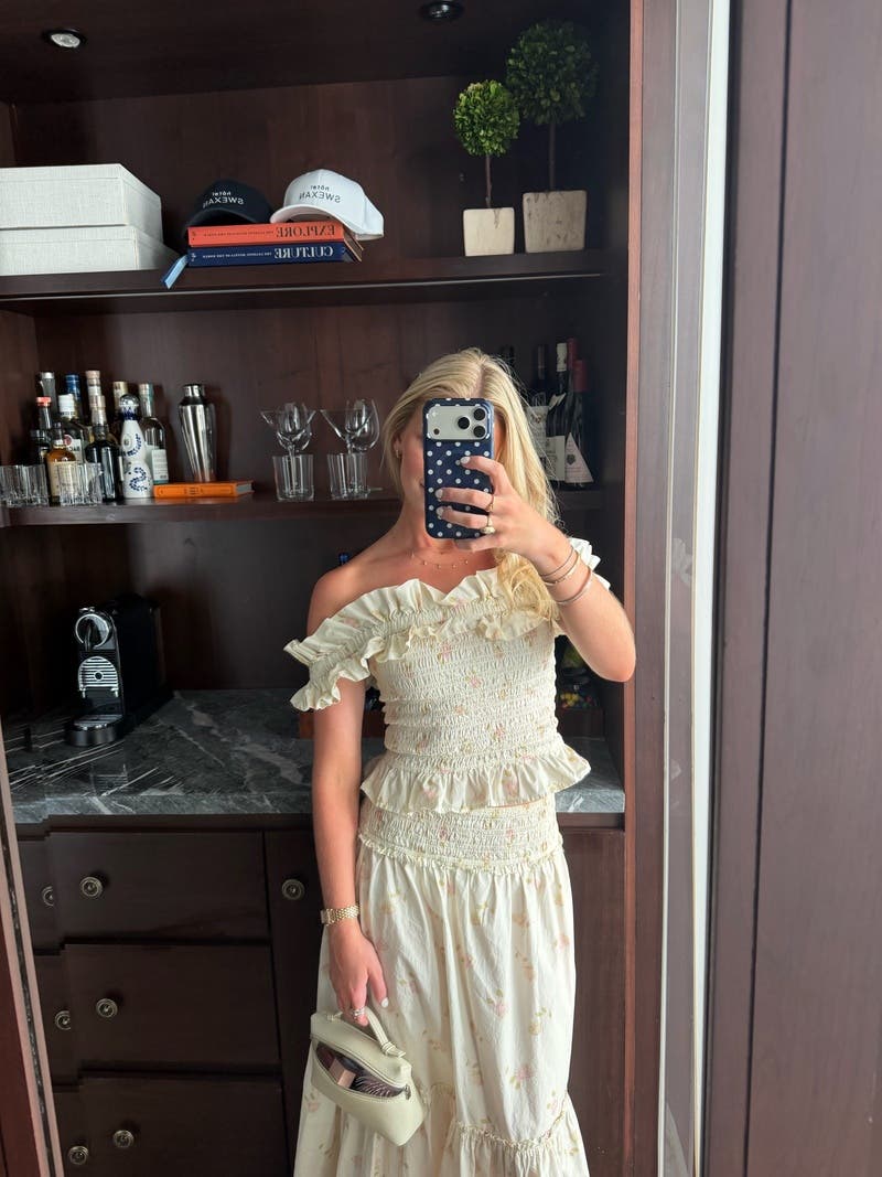 Off The Shoulder Smocked Top by GANNI | Rent the Runway