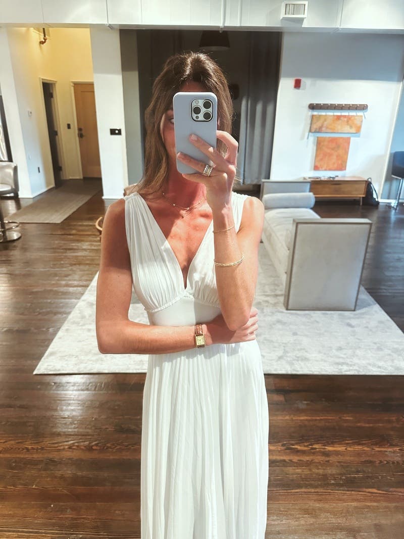 White Pleated Midi Dress by TOME x RTR | Rent the Runway