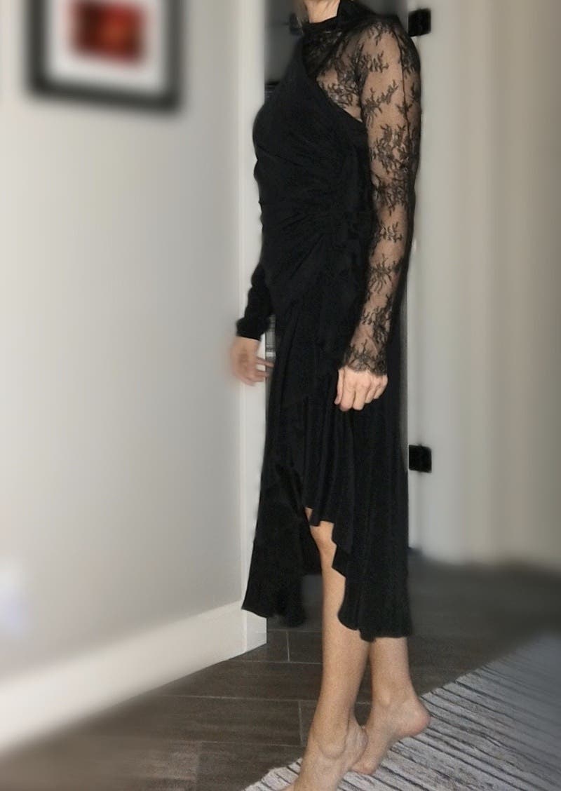 Black Lace Paneled Dress by Philosophy di Lorenzo Serafini