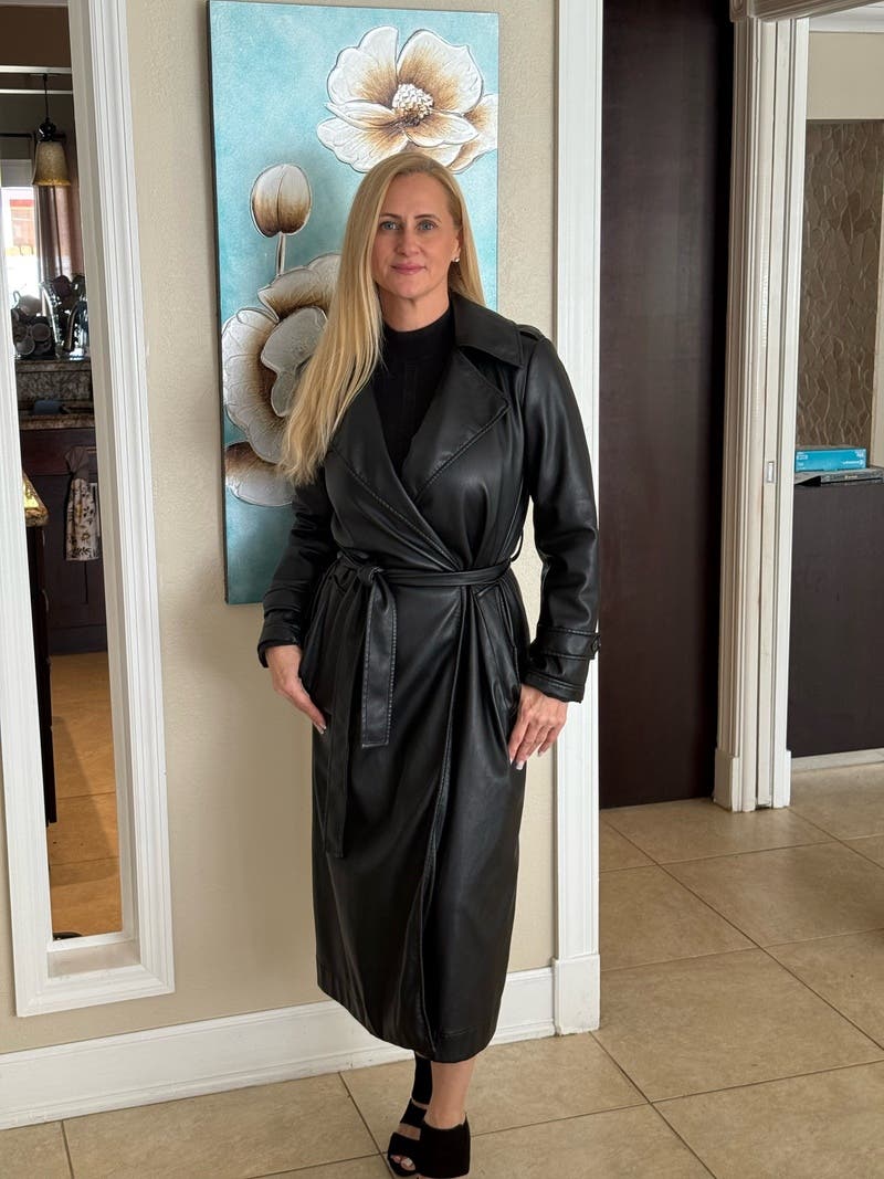 Black Faux Leather Trench Coat by Derek Lam 10 Crosby x RTR | Rent