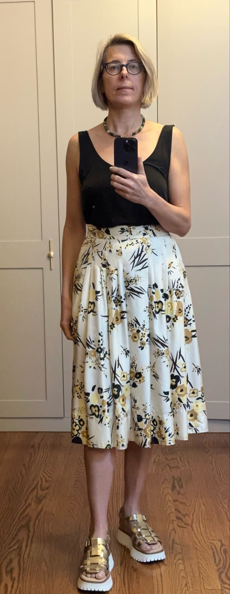 シルクプリーツスカート★Tory Burch★PLEATED SILK SKIRT Tory Burch floral-print Pleated Silk Skirt | Black | FARFETCH