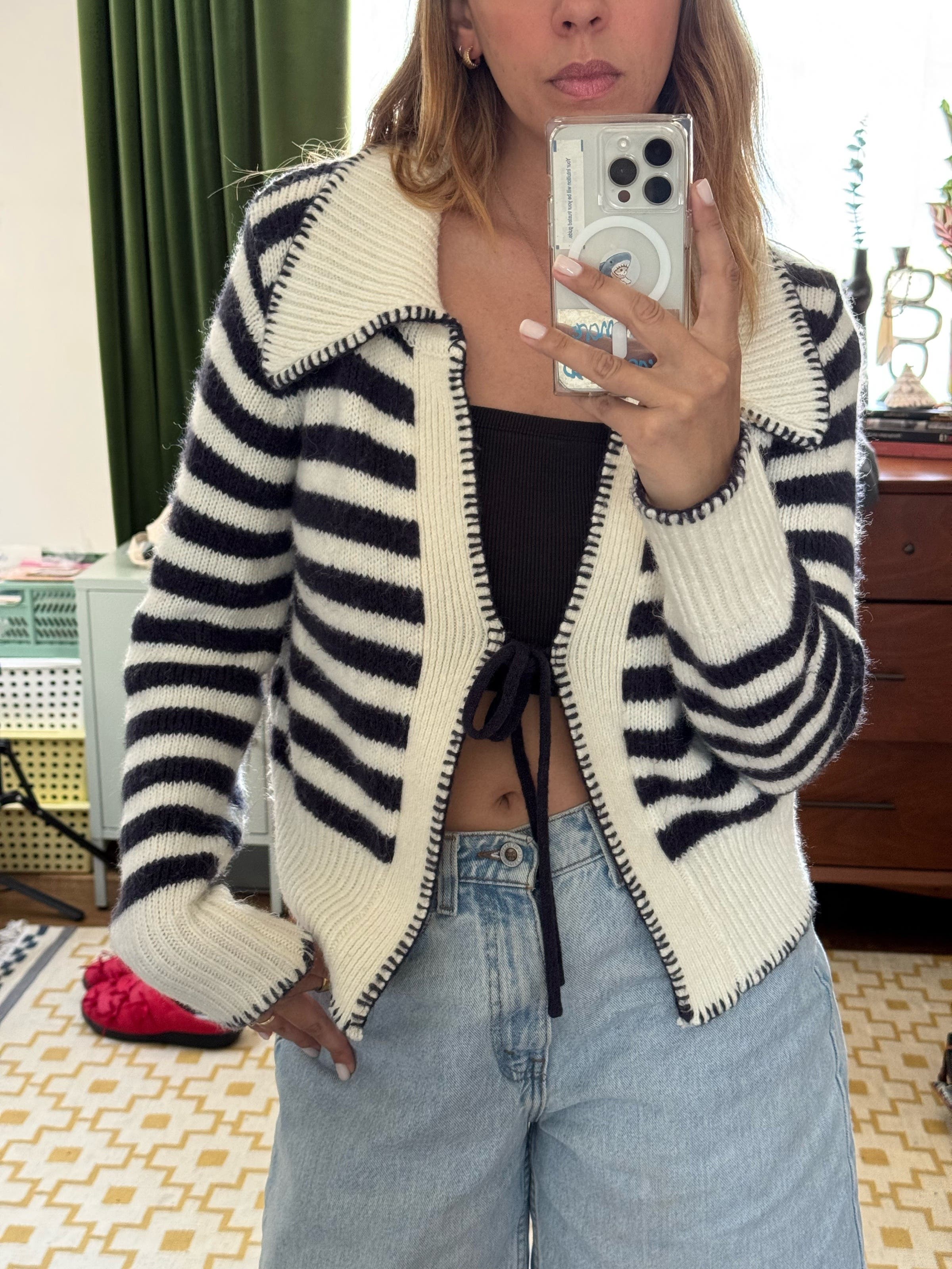 Striped Sailor Cardigan by Moon River | Rent the Runway