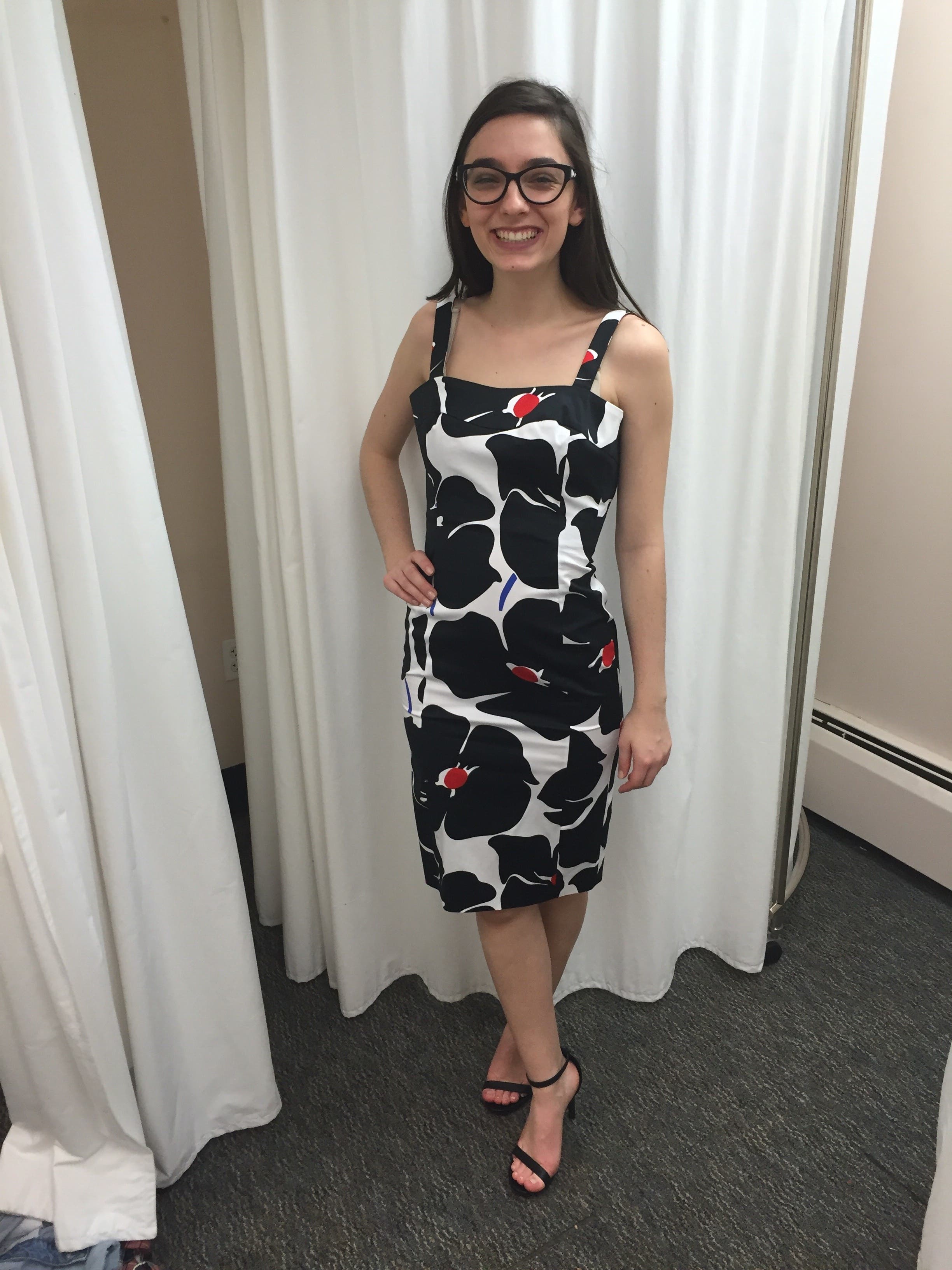 Mod Black and White Flower Sheath by BOUTIQUE MOSCHINO