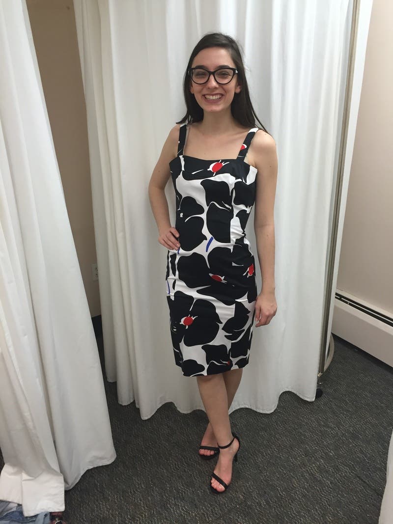 Mod Black and White Flower Sheath by BOUTIQUE MOSCHINO