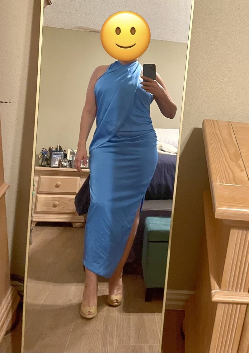 Blue Asymmetrical Dress by ARIAS NEW YORK | Rent the Runway