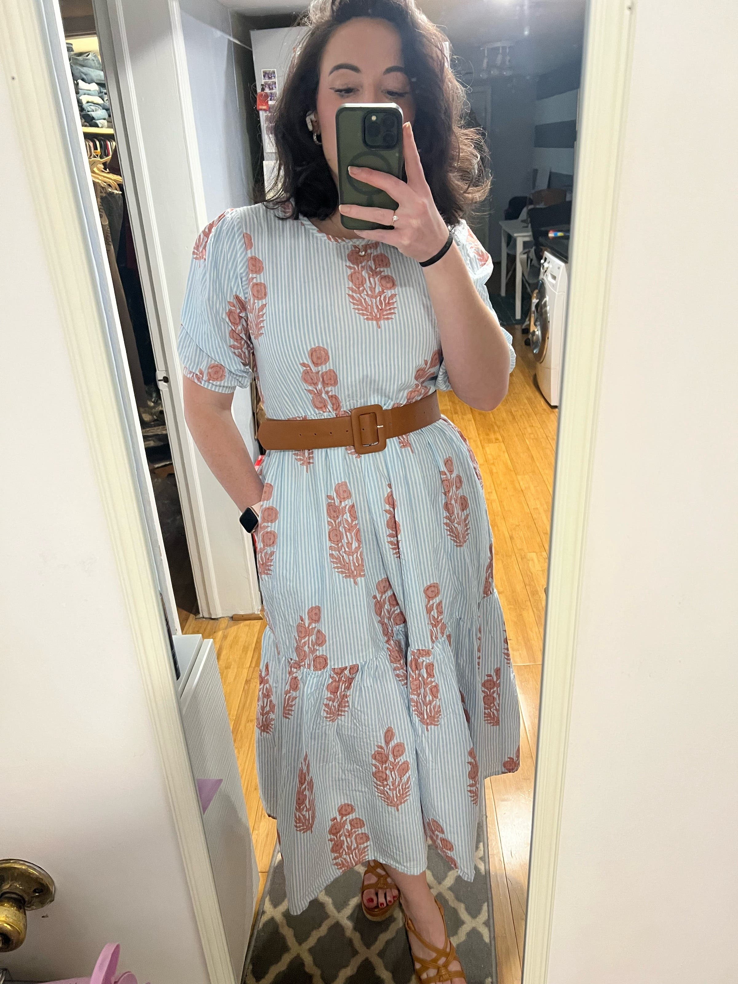 ワンピース SZ BLOCKPRINTS Gaia Dress Cashmere Blue Women's Gaia Block Print Dress, Cashmere Blue - SZ