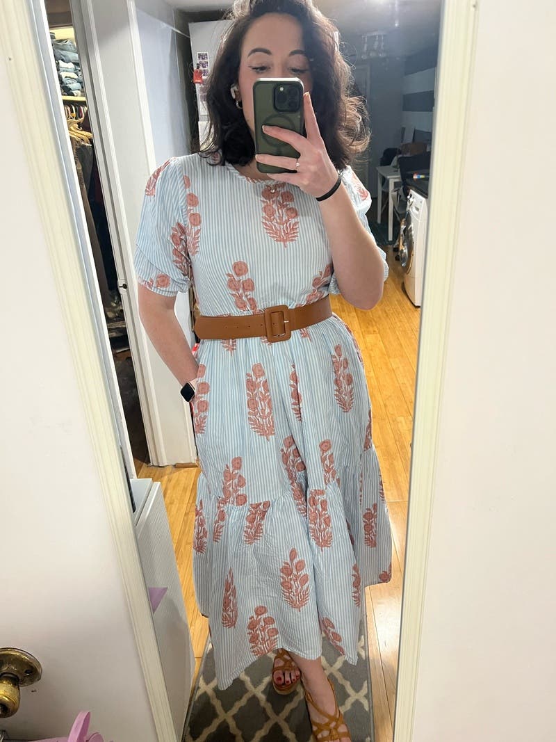 ワンピース SZ BLOCKPRINTS Gaia Dress Cashmere Blue Women's Gaia Block Print Dress, Cashmere Blue - SZ