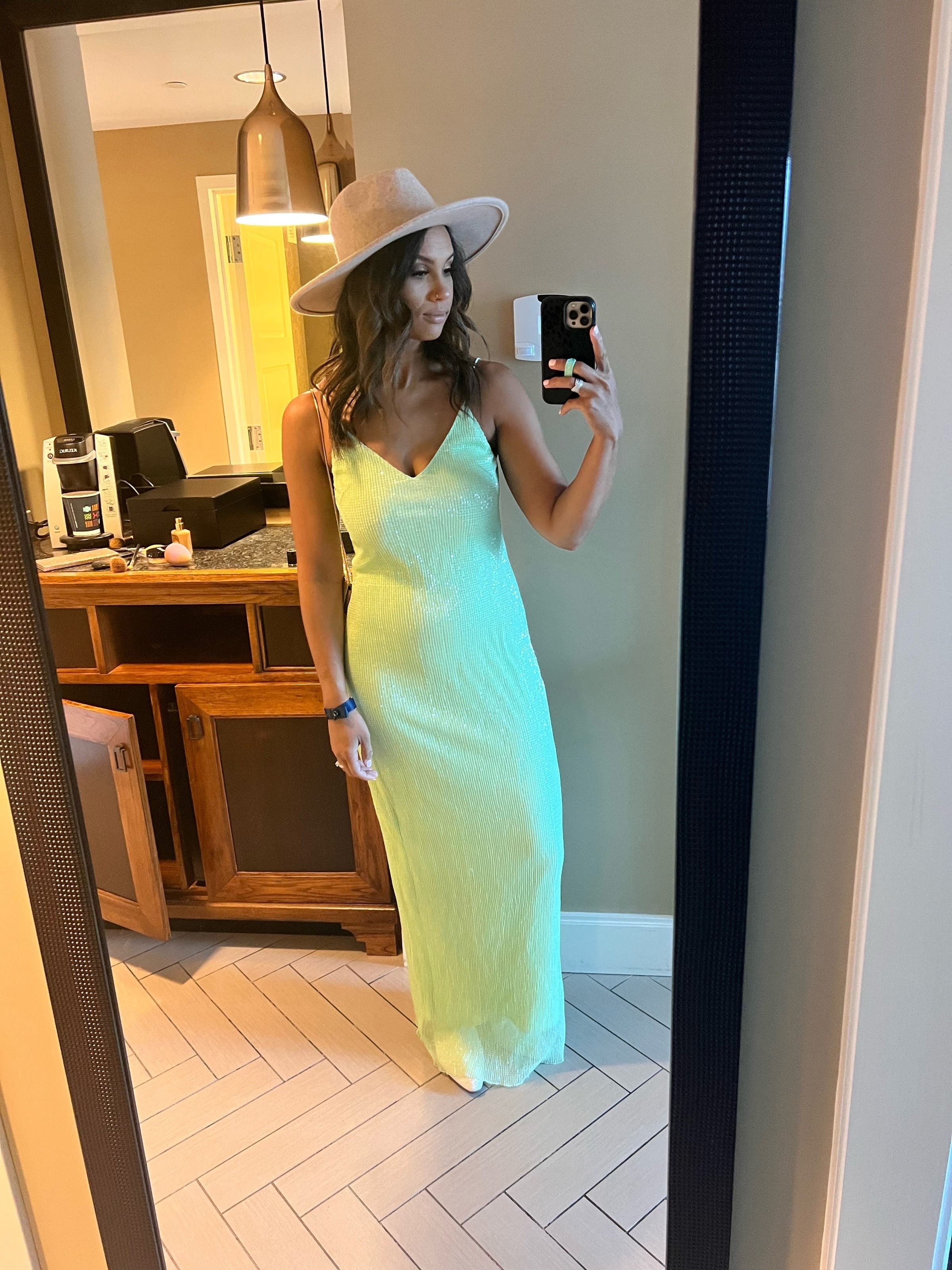 rent the runway green sequin dress Rent the Runway