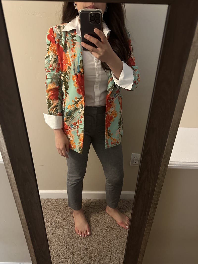 Aqua Multi Print Blazer by Badgley Mischka | Rent the Runway