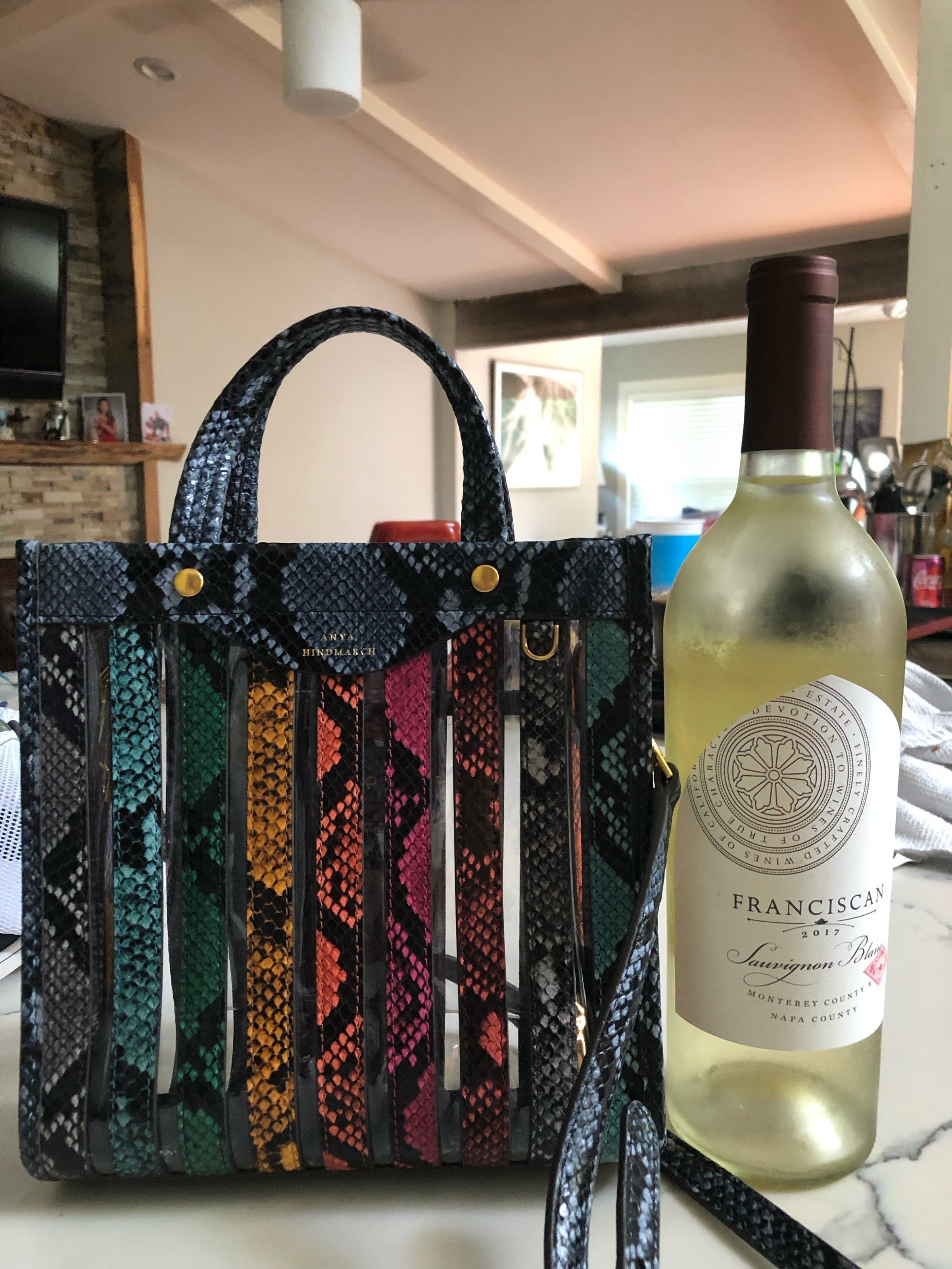 Python Print Multi Stripes Tote by Anya Hindmarch | Rent the