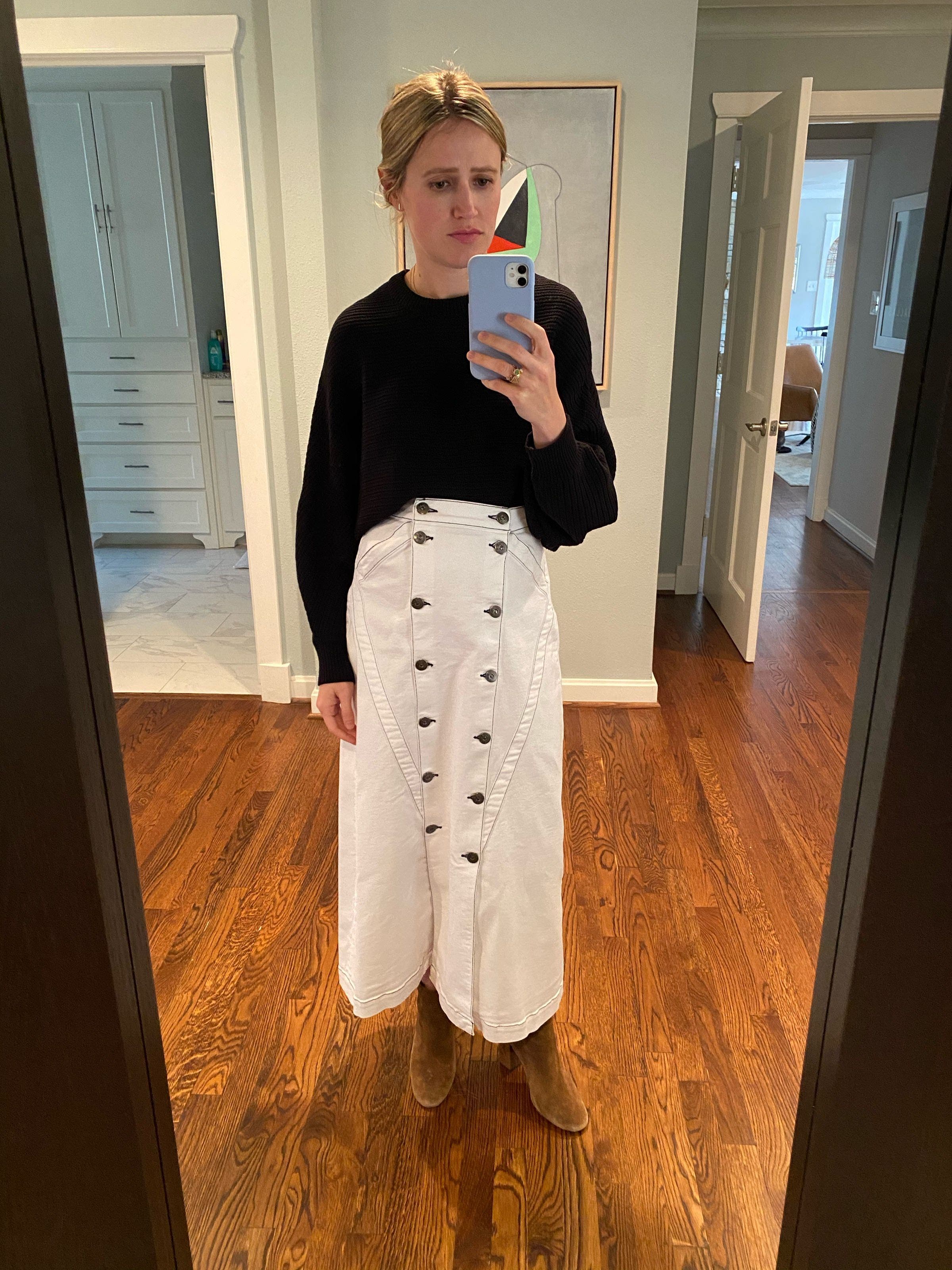 3x1 x Jason Wu Denim Long Skirt by 3x1 | Rent the Runway