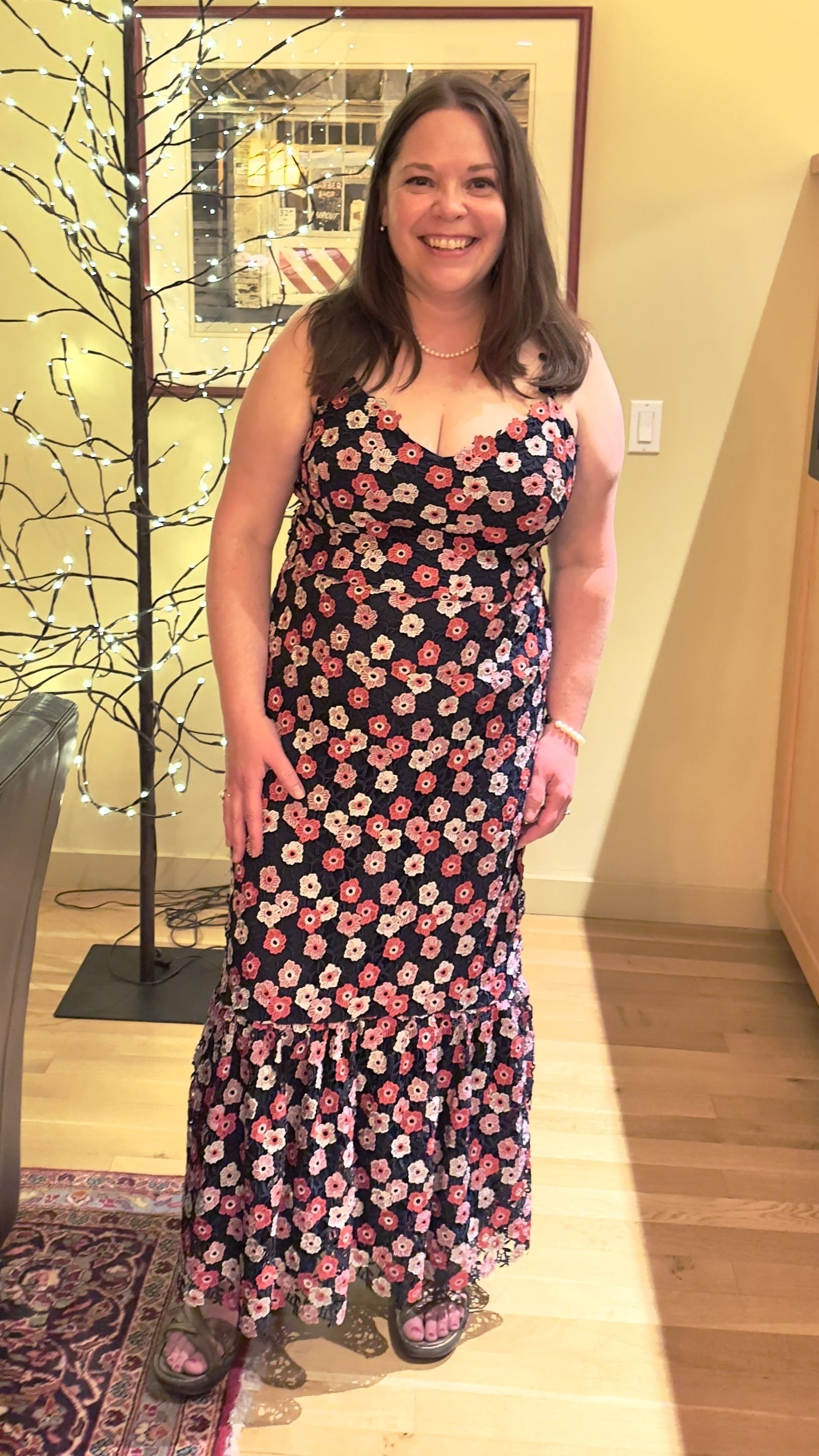 Floral Lace Midi Dress by ML Monique Lhuillier | Rent the Runway