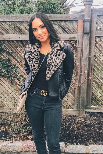 ジャケット・アウター Leopard Lined Leather Work Jacket Leopard Lined Leather Work Jacket