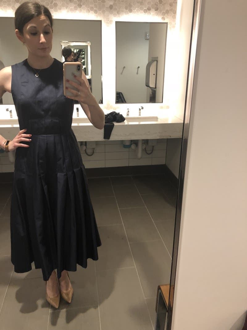 Navy Lianne Midi Dress by L.K. Bennett | Rent the Runway