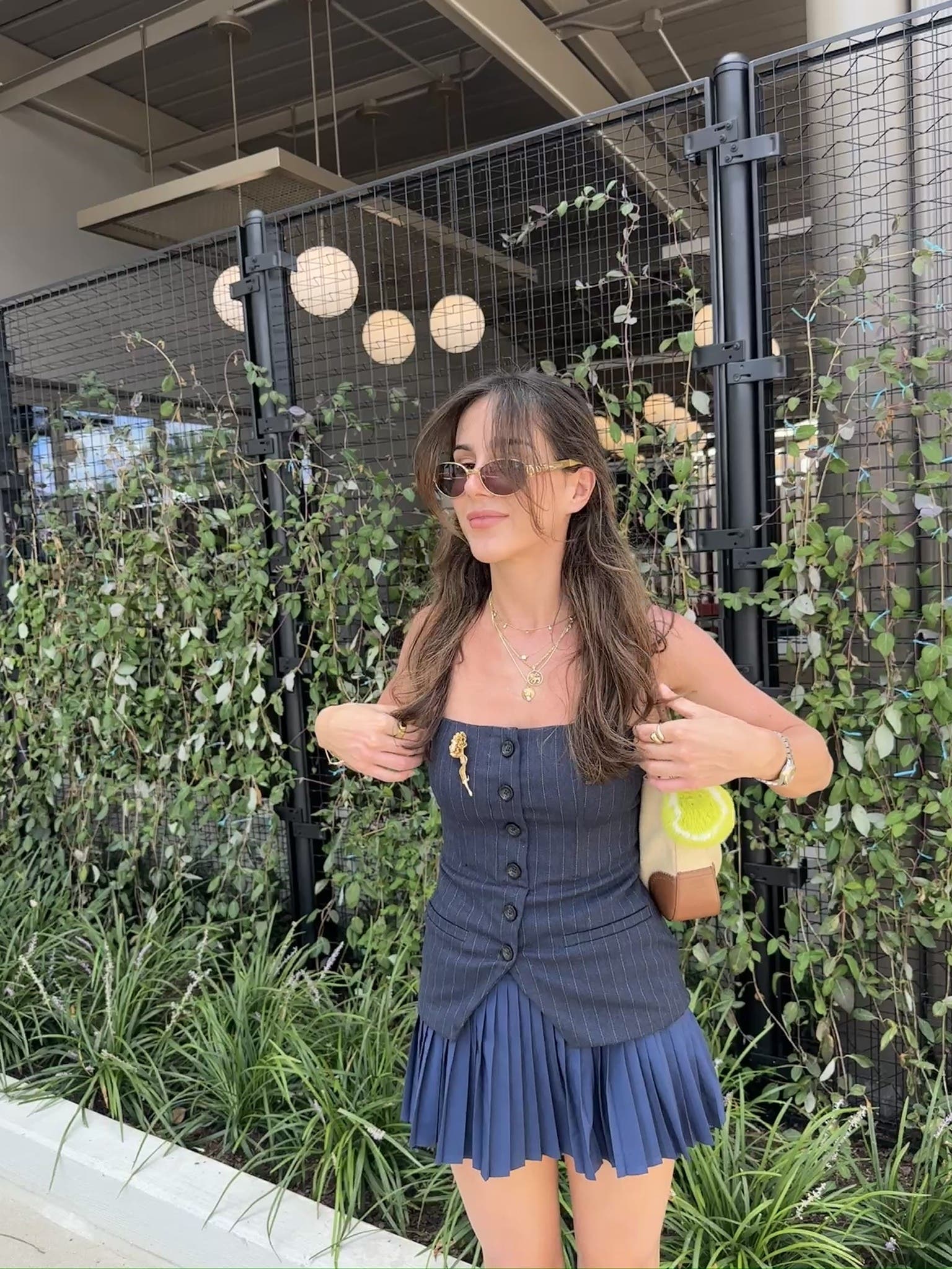 Navy Pinstripe Bustier by DL1961 | Rent the Runway