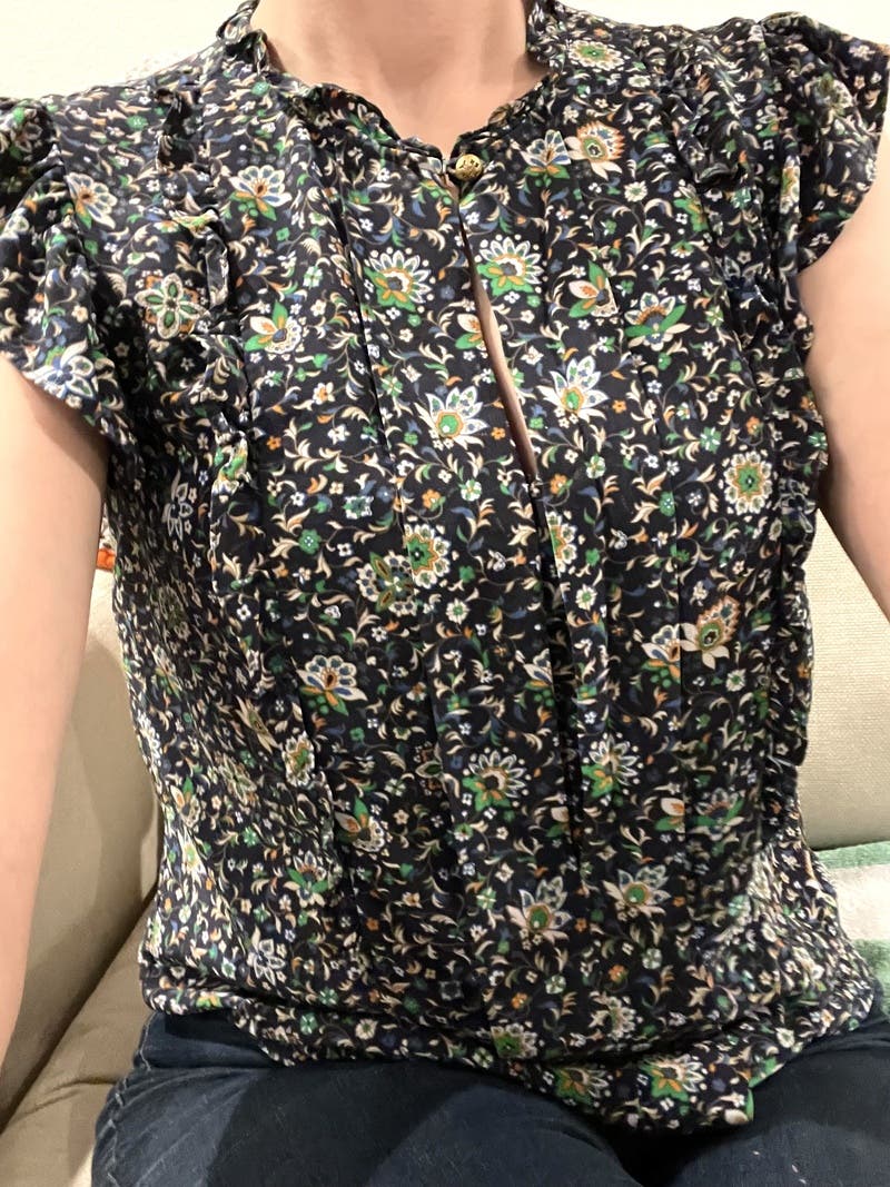 tory burch ruffle shell top