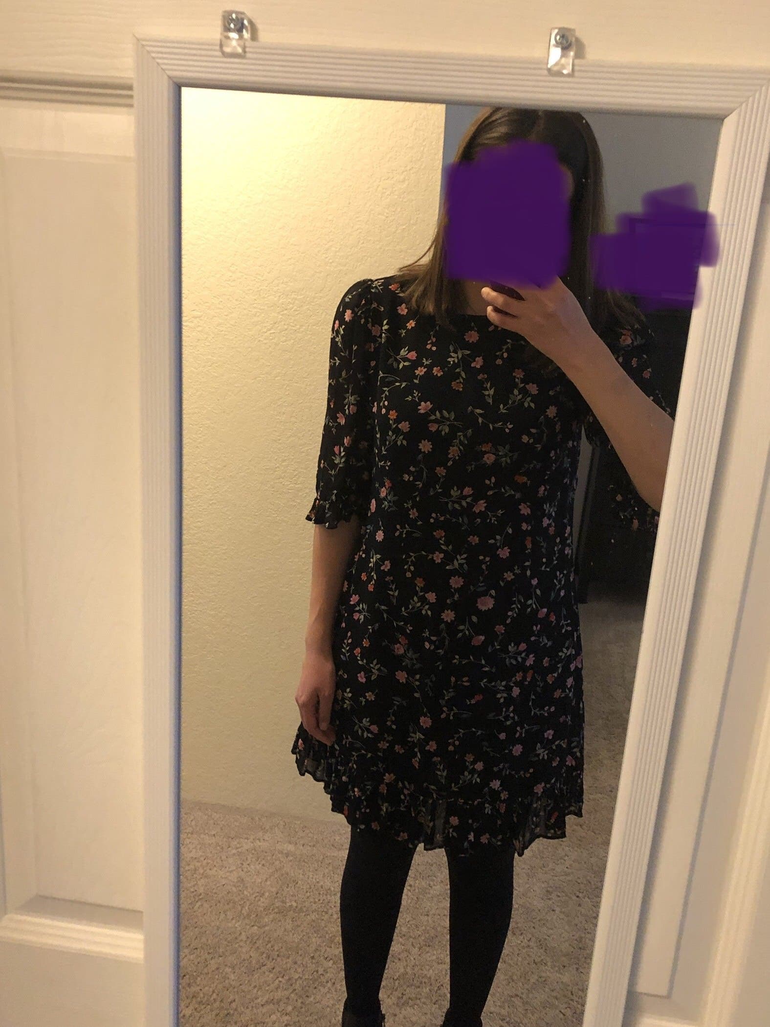 h&m floral black dress Erdem for HM Pleated Floral Tier Dress (XS) main image 1