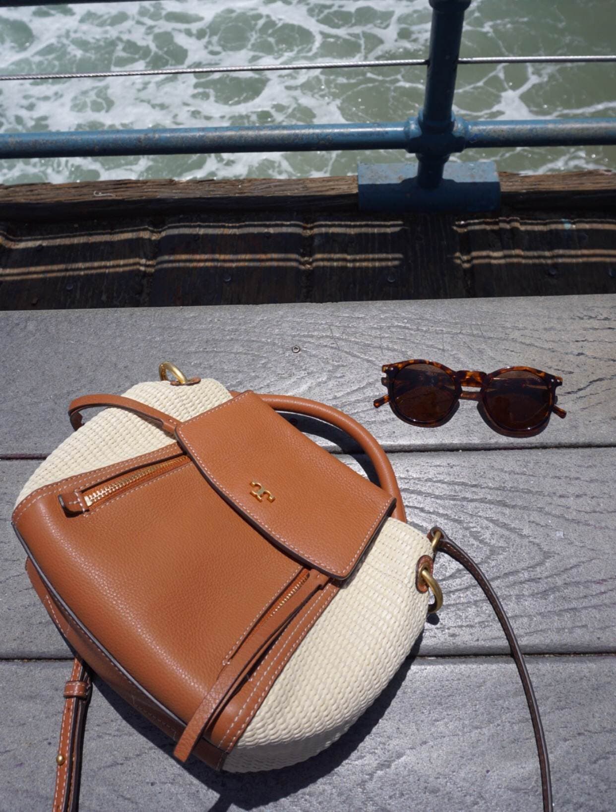 Half-Moon Straw Crossbody by Tory Burch Accessories | Rent