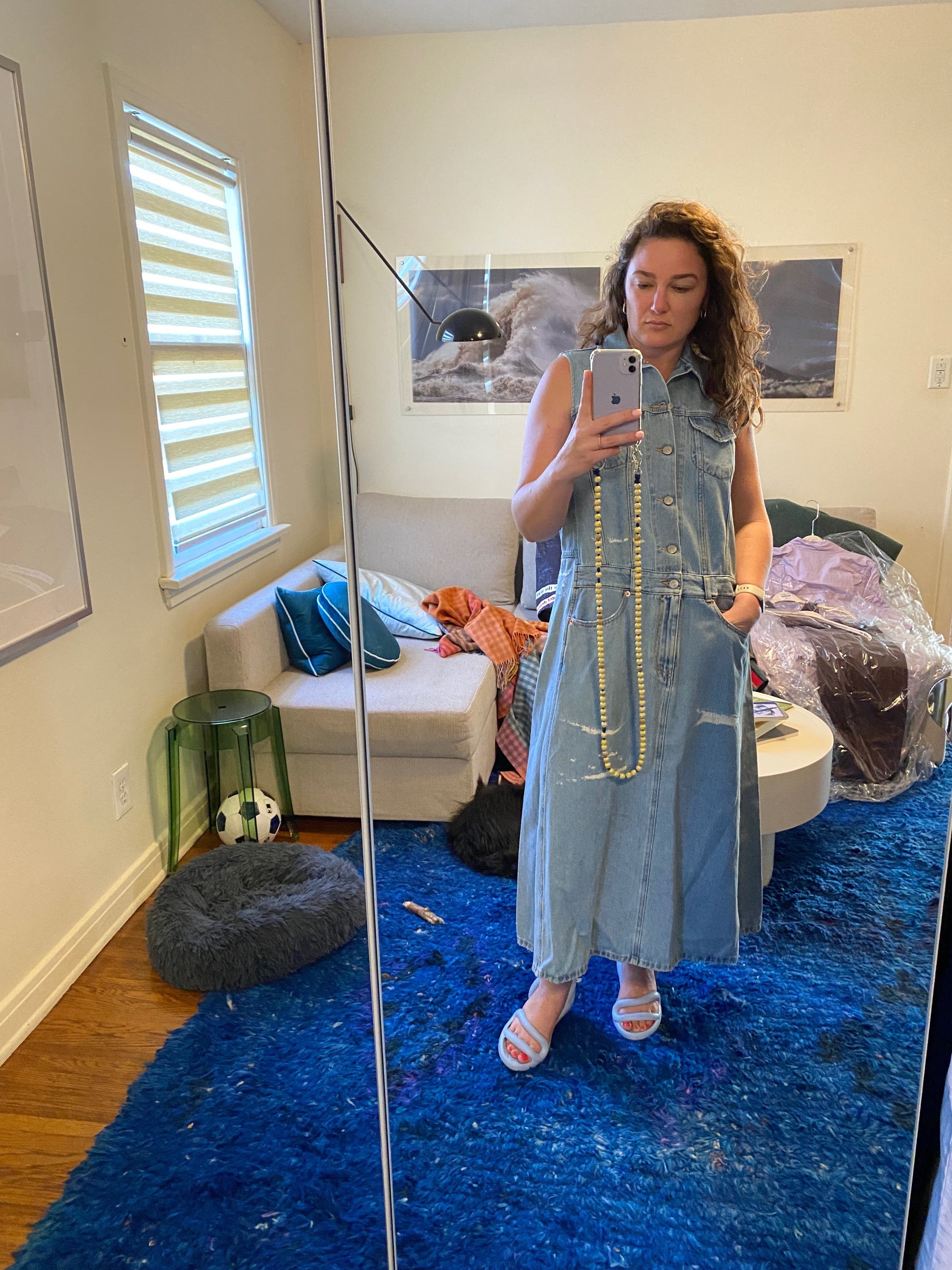 ワンピース Mm6 Maison Margiela Denim Dress MM6 Maison Margiela - Denim maxi dress MM6 Maison Margiela