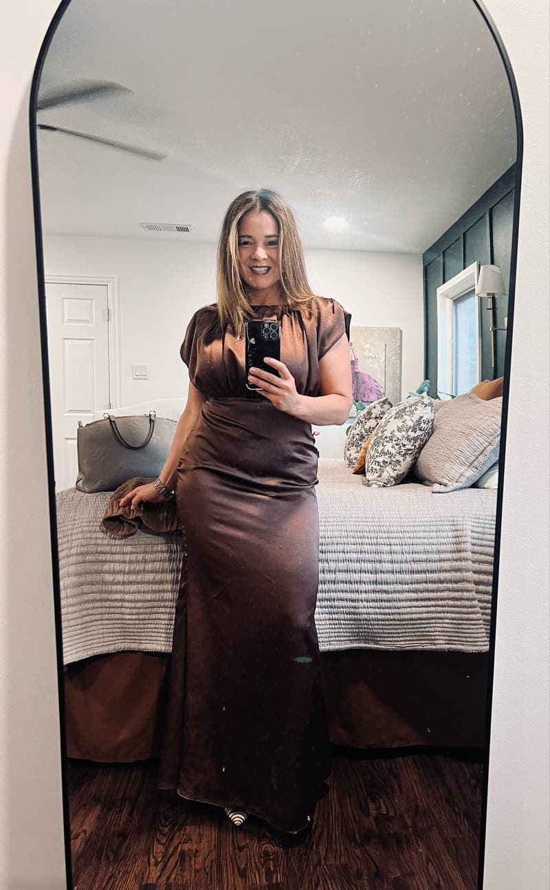 tall brown marble mesh ruched midi dress MOCHA MESH RUCHED BODYCON MIDI DRESS – Sofi Stella Women's & Children's  Boutique main image 0